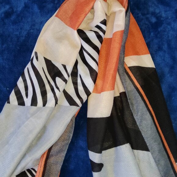 Zebra Print Veil Mantilla Scarf Shawl Wrap - Picture 2 of 11